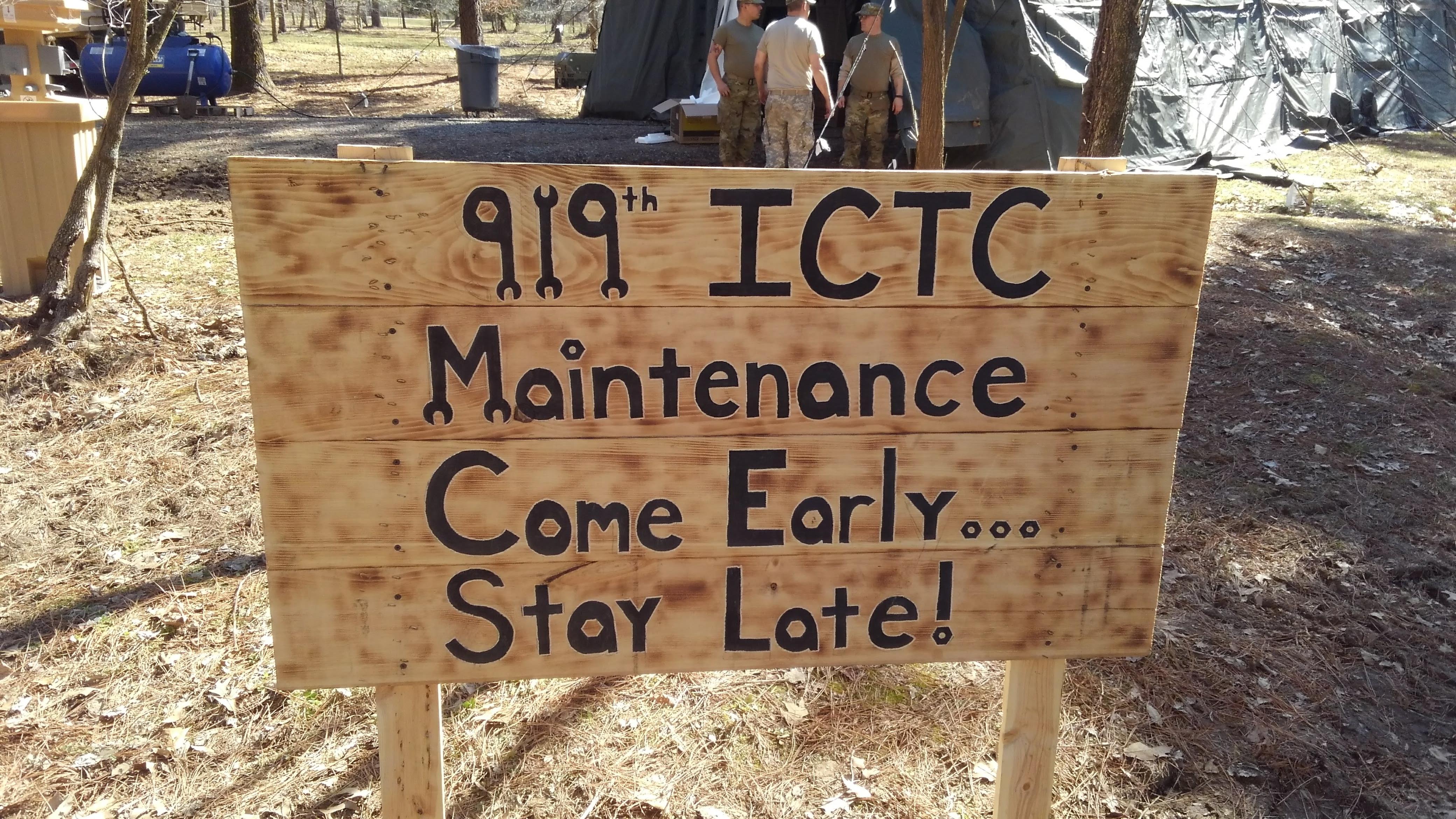 919 ICTC Maintenance Come Early Stay Late